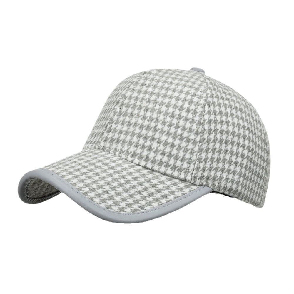 Unisex Polyester Houndstooth Pattern Baseball Cap British Retro Summer Sunshade Adjustable Hat DTTT Image 10