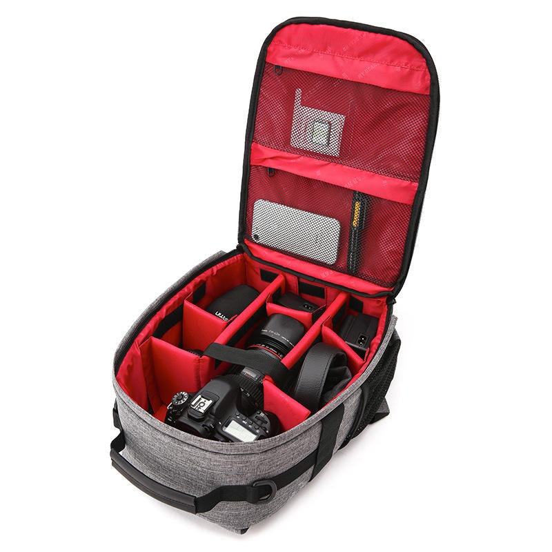 Water-resistant Shockproof Camera Bag Shoulder Carry Travel Backpack for Canon for Nikon DSLR Camera Tripod Lens Flash Image 1
