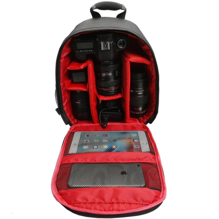 Water-resistant Shockproof Travel Carry Camera Bag Backpack for Canon for Nikon DSLR Camera Tripod Lens Flash Image 1