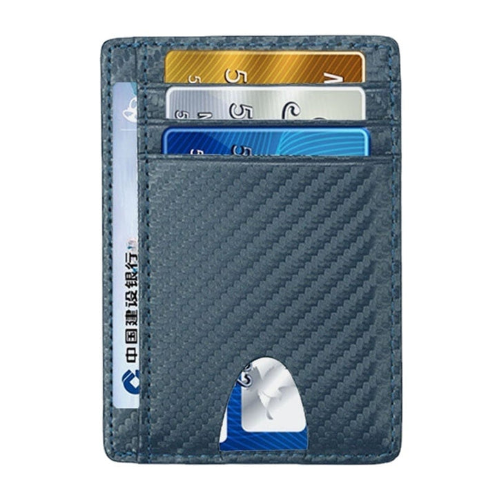 Women and Men Genuine Leather Card Holder Carbon Fiber Pattern RFID Multi-card Slot Wallet DTTT Image 12