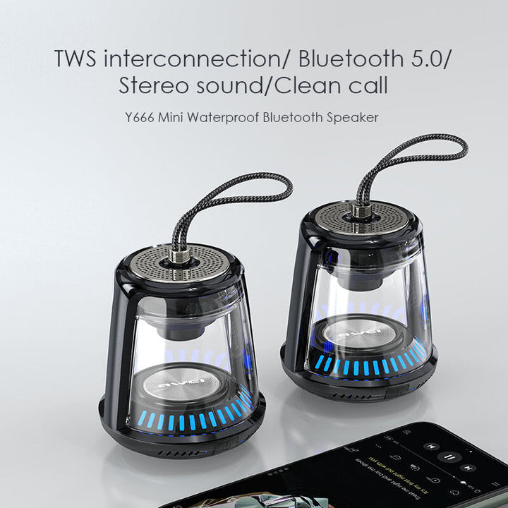 Wireless Portable Transparent bluetooth 5.0 Speaker LED IPX 6 Waterproof Outdoor Stereo Bass TWS Dual Machine Image 7