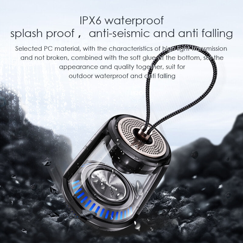 Wireless Portable Transparent bluetooth 5.0 Speaker LED IPX 6 Waterproof Outdoor Stereo Bass TWS Dual Machine Image 9