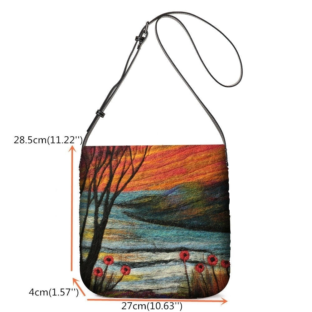 Women Lamb Hair Autumn Natural Scene Colorful DIY Shoulder Bag Crossbody Bag DTTT Image 4