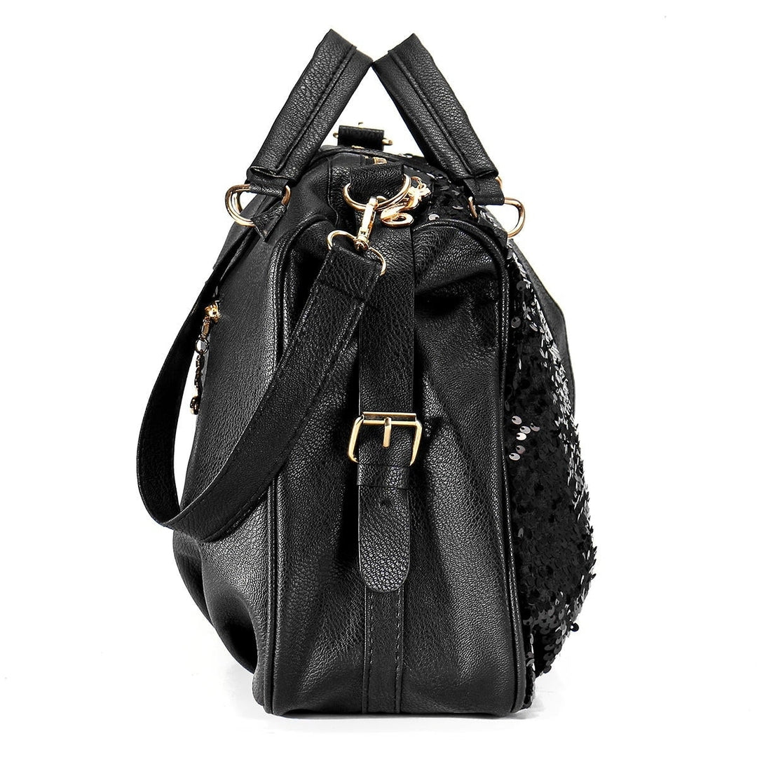 Women Ladies Sequins Handbag Leather Crossbody Tote Shoulder Bag Handbag Image 2