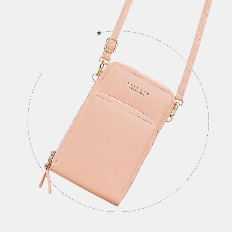 Women 5 Card Slots 6.3 Inch Phone Bag Solid Crossbody Bag DTTT Image 1