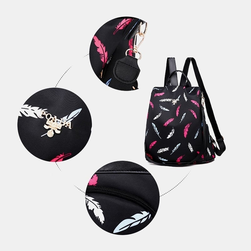 Women Feather Light Anti-theft Waterproof Outdoor Multi-carry Handbag Shoulder Bag Backpack Image 8
