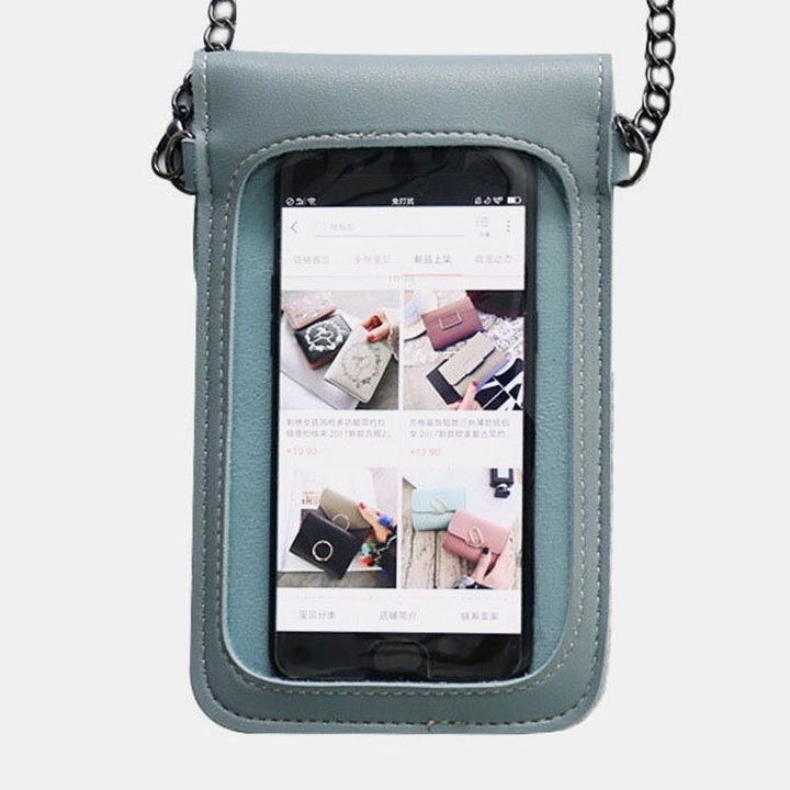 Women 6.3 Inch Touch Screen Chain Phone Bag Crossbody Shoulder Bag- PPT DTTT Image 1