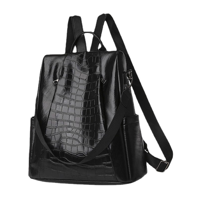 Women Large Capacity Back Zipper Main Pocket Backpack Waterproof Shoulder Bag Handbag Image 1