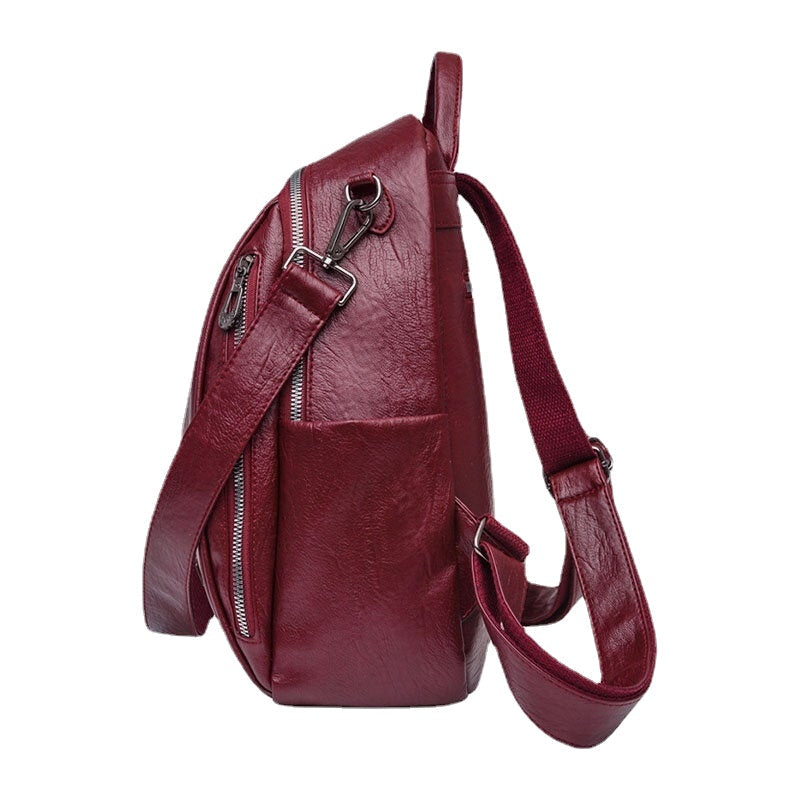 Women Large Capacity Backpack Back Anti-theft Zipper Pocket Shoulder Bag Handbag Image 2