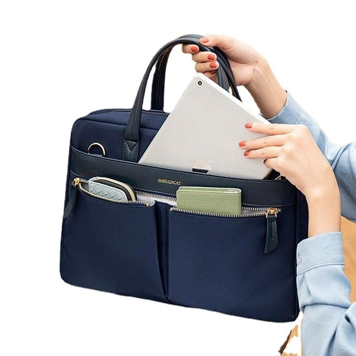Women Laptop Crossbody Bag Multi-Compartment RFID Anti-Theft Lightweight Handbag Image 4