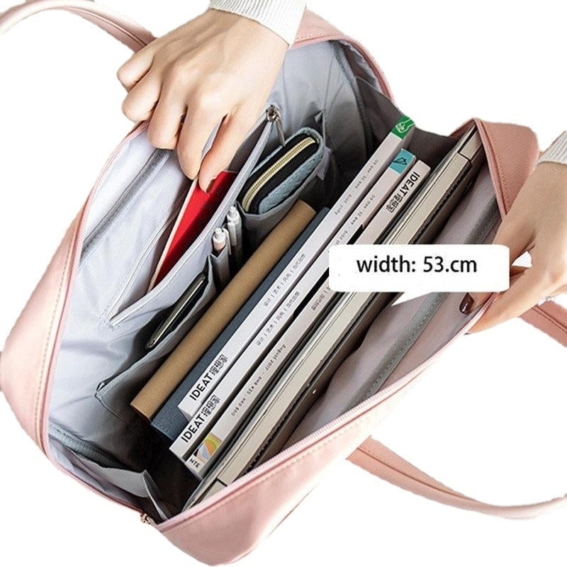 Women Laptop Crossbody Bag Multi-Compartment RFID Anti-Theft Lightweight Handbag Image 6