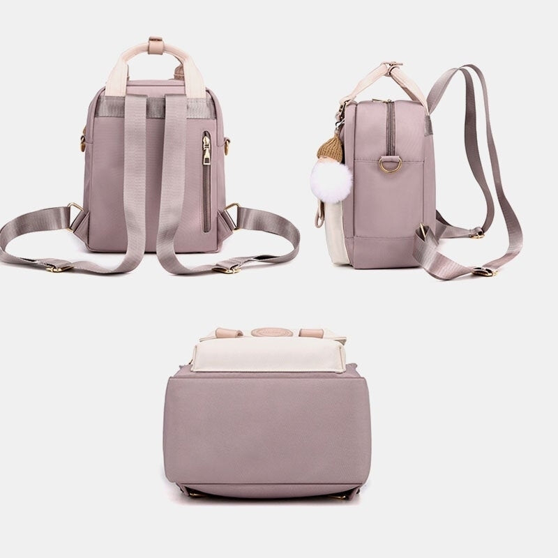 women large capacity backpack waterproof wear resistant dual use shoulder bag handbag Image 2
