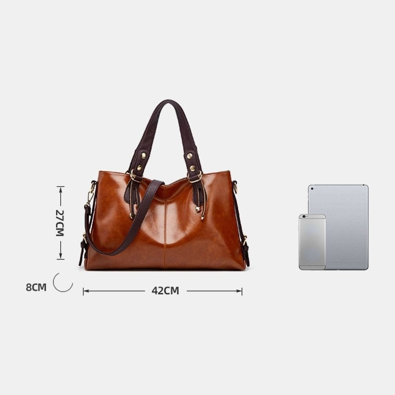 Women Faux Leather Large Capacity Handbag Shoulder Bag Crossbody Bag Tote Image 3