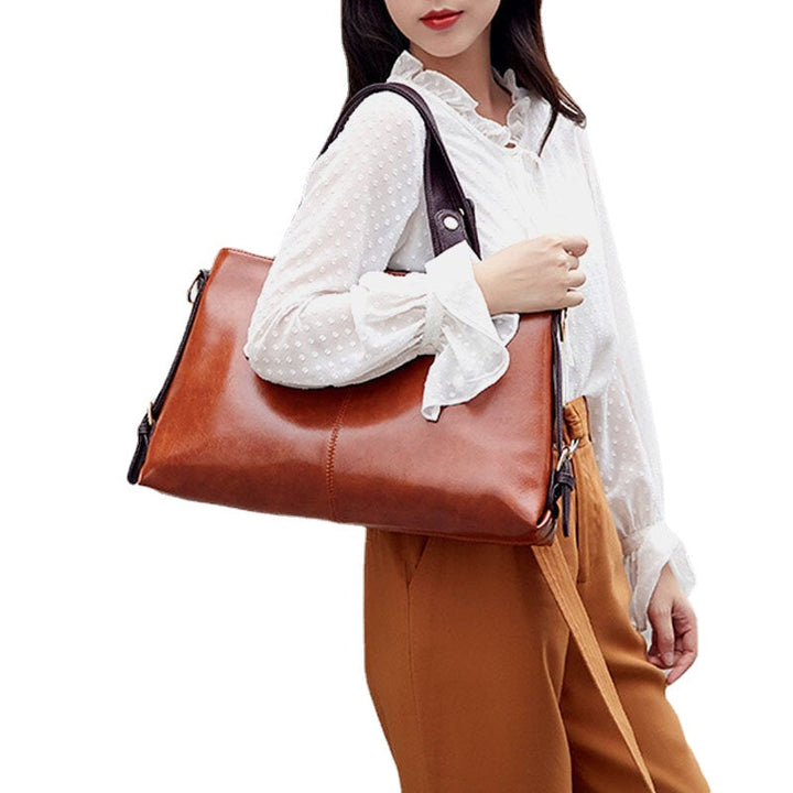 Women Faux Leather Large Capacity Handbag Shoulder Bag Crossbody Bag Tote Image 4
