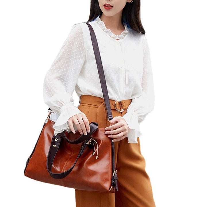 Women Faux Leather Large Capacity Handbag Shoulder Bag Crossbody Bag Tote Image 6