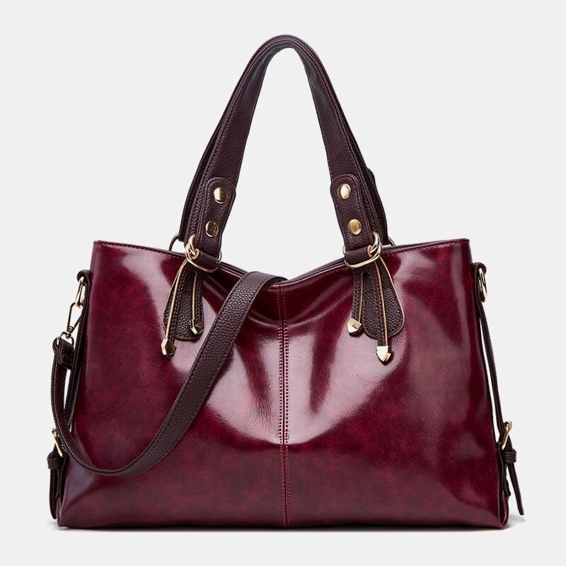 Women Faux Leather Large Capacity Handbag Shoulder Bag Crossbody Bag Tote Image 8