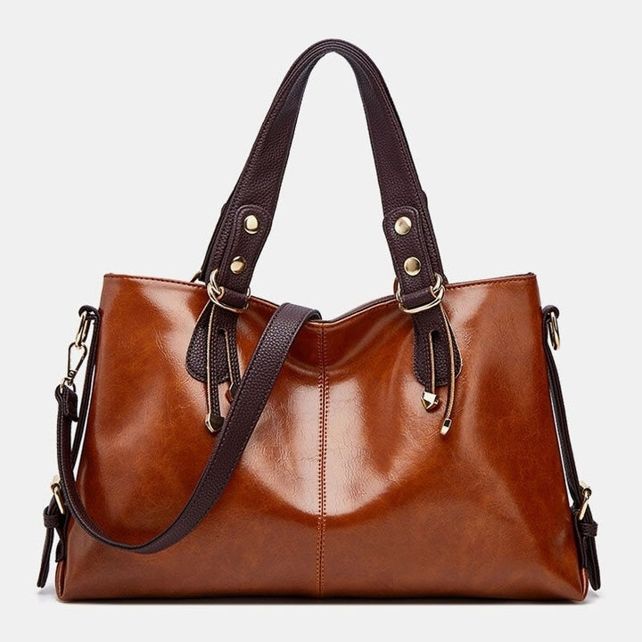 Women Faux Leather Large Capacity Handbag Shoulder Bag Crossbody Bag Tote Image 9