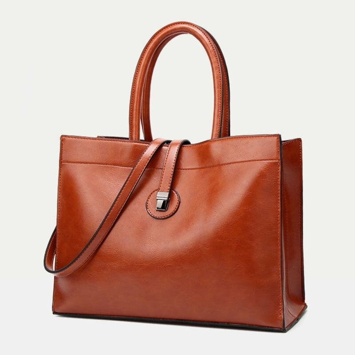 Women Faux Leather Retro Multi-pocket Large Capacity Handbag Shoulder Bag Tote Image 1