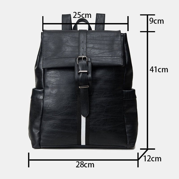 Women Faux Leather Retro Waterproof Large Capacity Backpack 15.6 Inch Laptop Bag DTTT Image 2