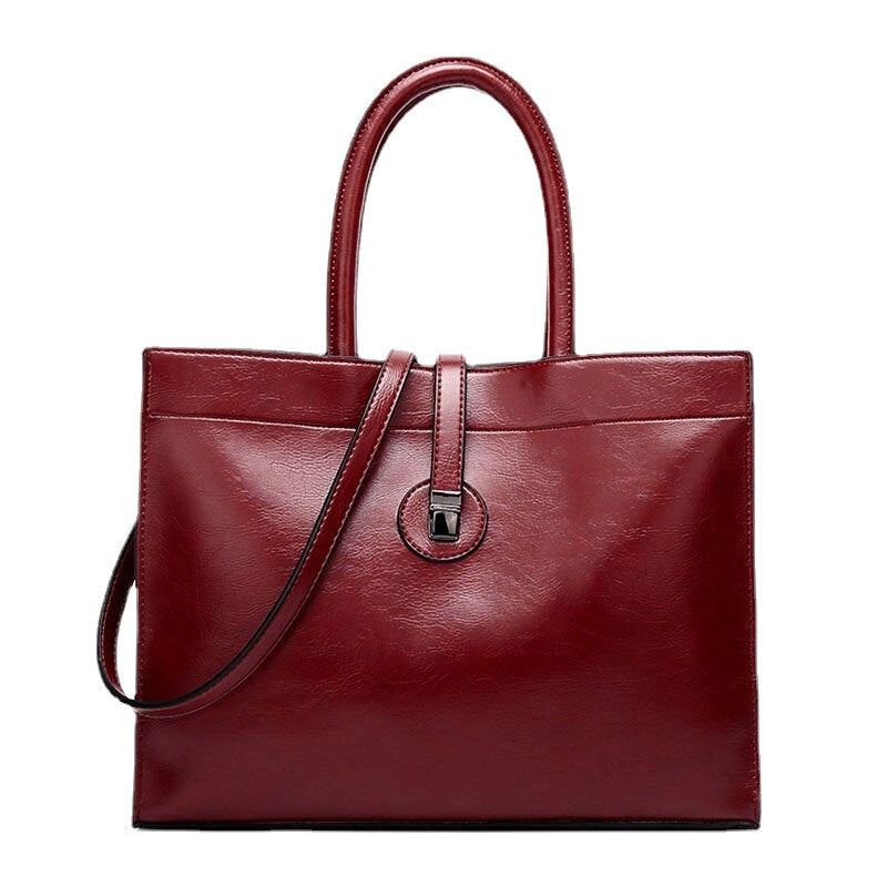Women Faux Leather Retro Multi-pocket Large Capacity Handbag Shoulder Bag Tote Image 6