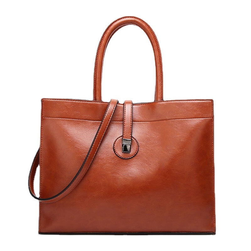 Women Faux Leather Retro Multi-pocket Large Capacity Handbag Shoulder Bag Tote Image 9