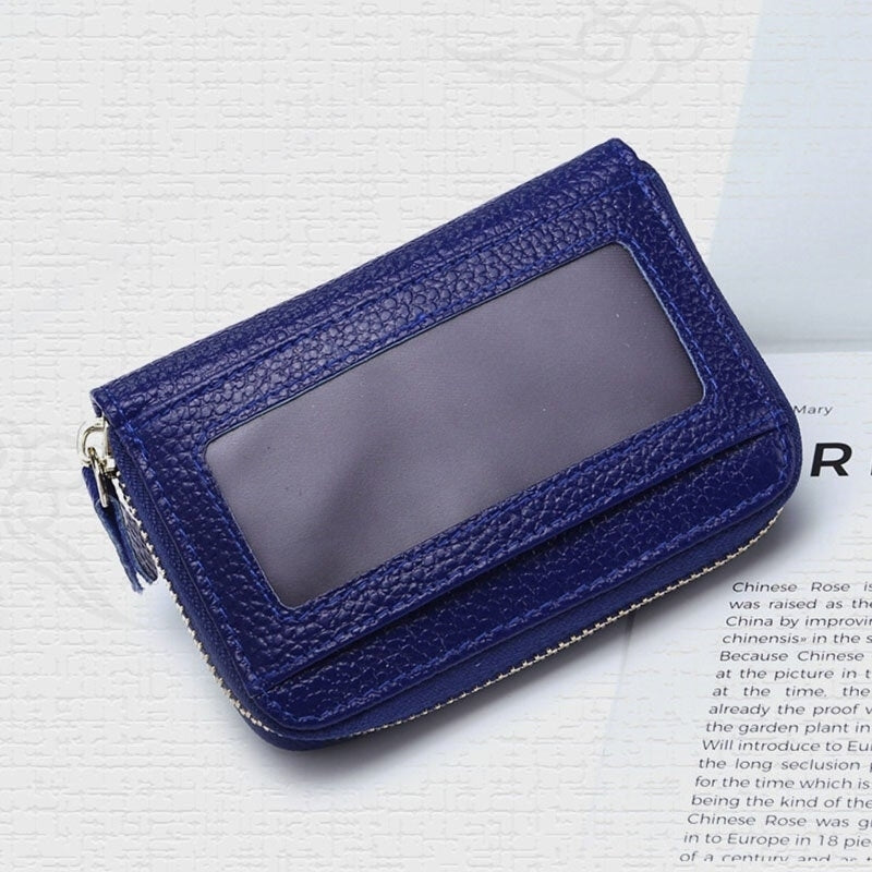 Women Genuine Leather 11 Card Slots Money Clip Wallet- PPT Image 6