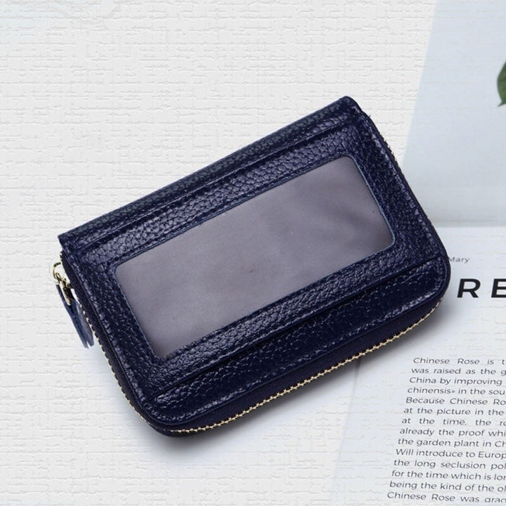 Women Genuine Leather 11 Card Slots Money Clip Wallet- PPT DTTT Image 1