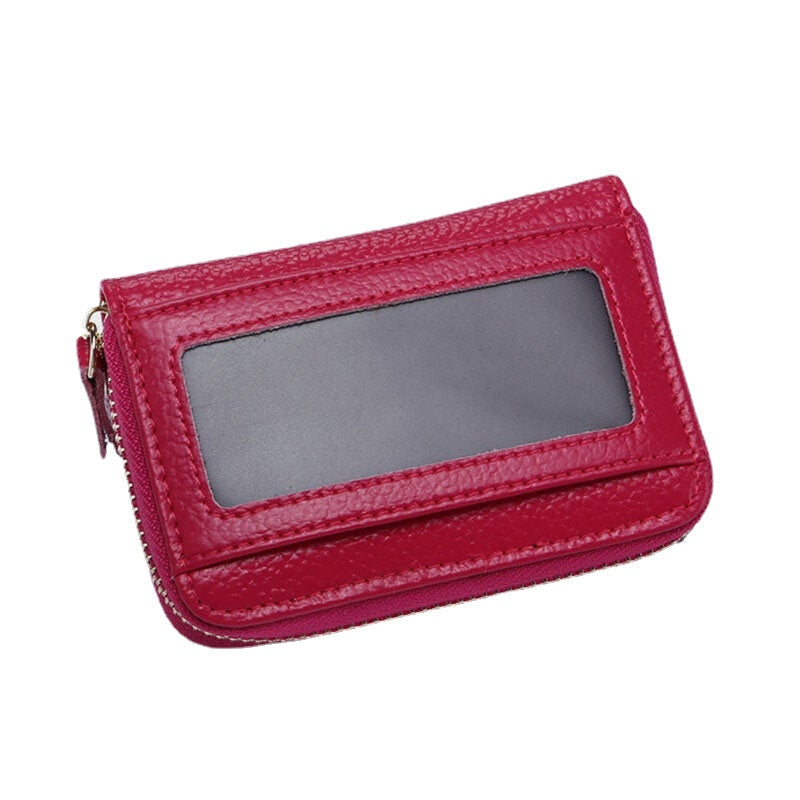 Women Genuine Leather 11 Card Slots Money Clip Wallet- PPT DTTT Image 9