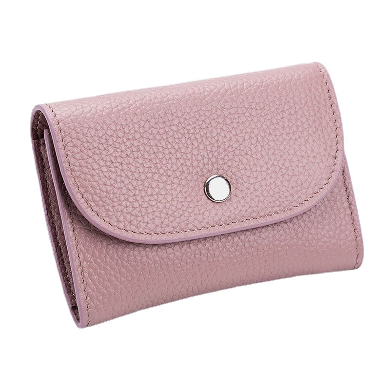women genuine leather multifunction lychee pattern coin bag small wallet Image 2