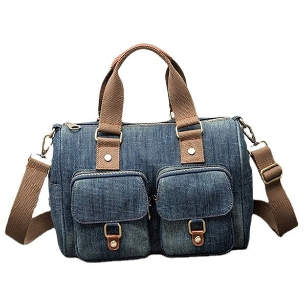 Women Denim Travel Large Capacity Handbag Casual Crossbody Bag Image 1
