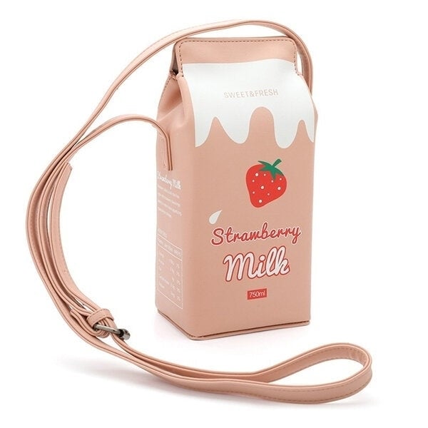 Women Fashion Cute Milk Box Crossbody Bag Casual Phone Bag DTTT Image 4