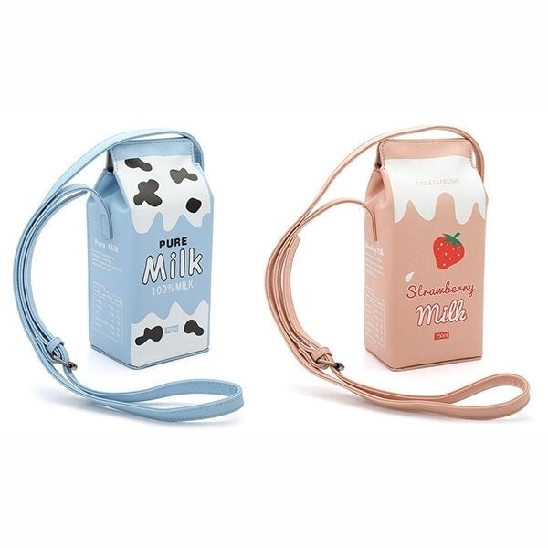 Women Fashion Cute Milk Box Crossbody Bag Casual Phone Bag DTTT Image 9