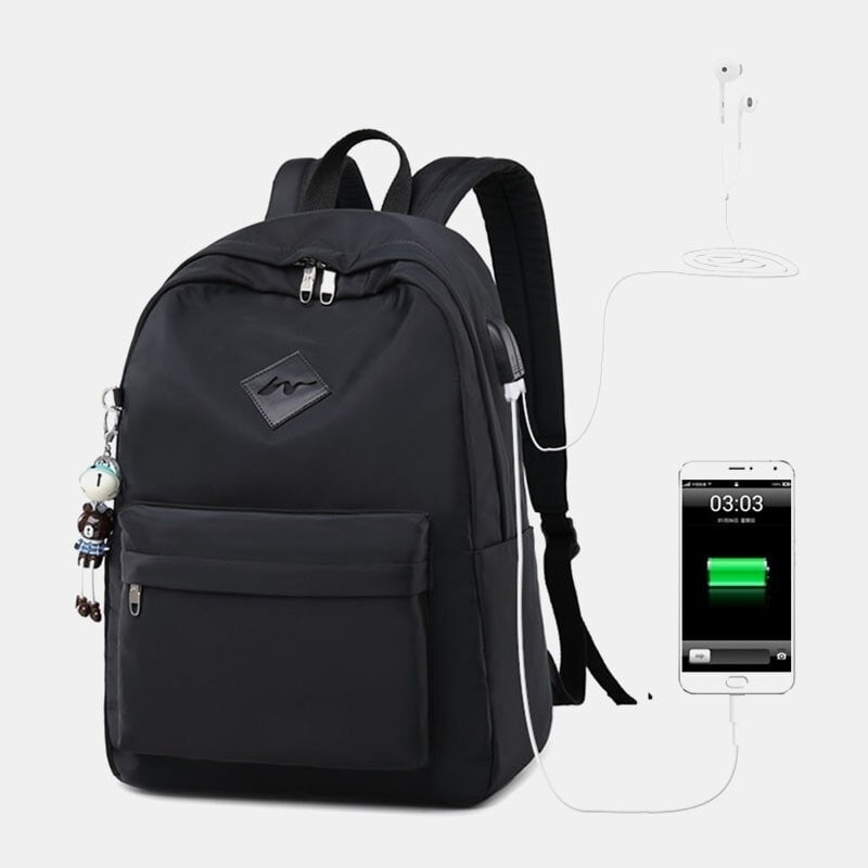 Women Fashion Large Capacity Backpack With USB Charging Port- PPT DTTT Image 1