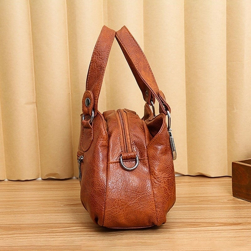 Women Faux Leather All-match Large Capacity Multi-carry Handbag Tote Crossbody Bag DTTT Image 2