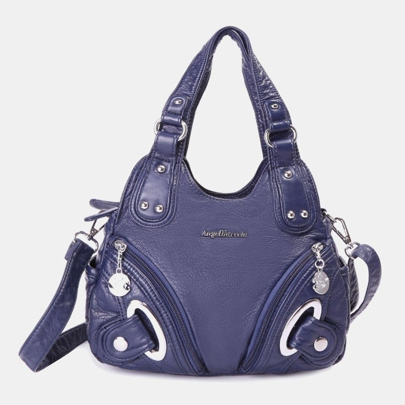 Women Fashion Soft Leather Handbag Solid Crossbody Bag Hnadbag Image 8