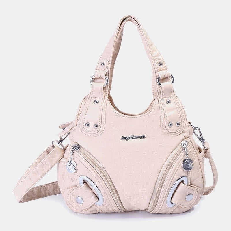 Women Fashion Soft Leather Handbag Solid Crossbody Bag Hnadbag Image 10