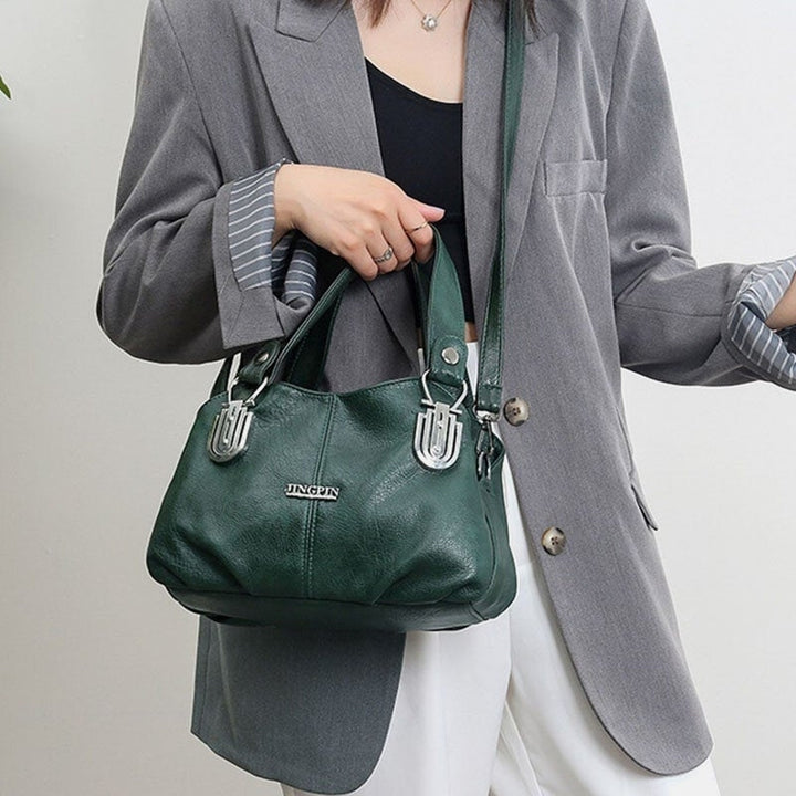 Women Faux Leather All-match Large Capacity Multi-carry Handbag Tote Crossbody Bag DTTT Image 6