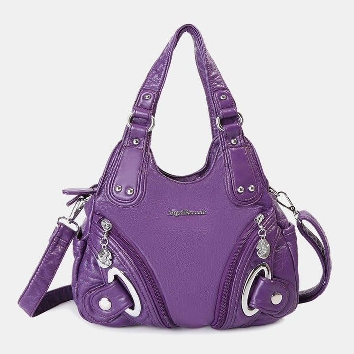 Women Fashion Soft Leather Handbag Solid Crossbody Bag Hnadbag Image 1