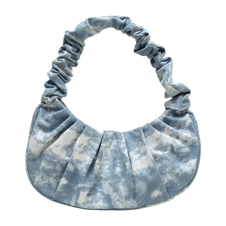 Women Canvas Tie-dye Color Contrast Folds Cloud Multi-Carry Underarm Bag Handbag DTTT Image 6