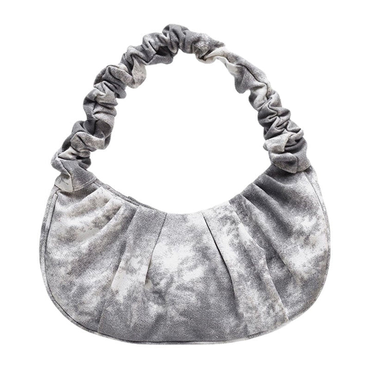 Women Canvas Tie-dye Color Contrast Folds Cloud Multi-Carry Underarm Bag Handbag DTTT Image 7