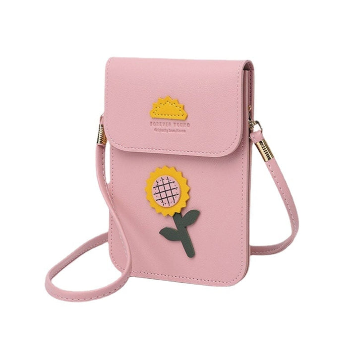 Women Casual Flower Printed 6.3inch Phone Mini Shoulder Crossbody Bag DTTT Image 7