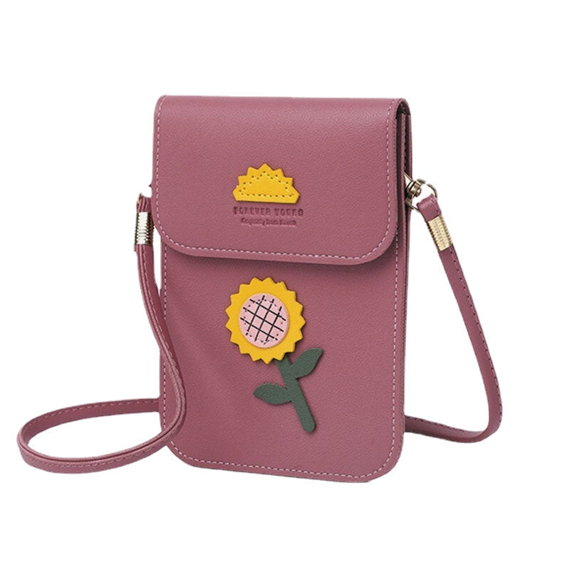 Women Casual Flower Printed 6.3inch Phone Mini Shoulder Crossbody Bag DTTT Image 8