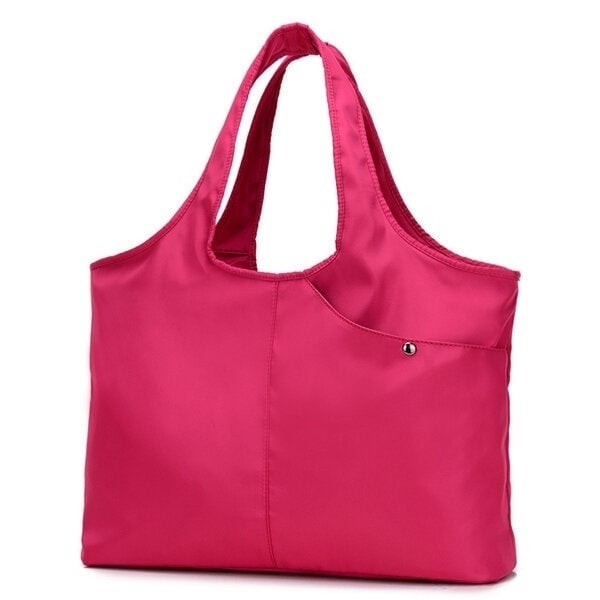 women nylon handbag solid tote bag multi pocket shopping bag Image 2