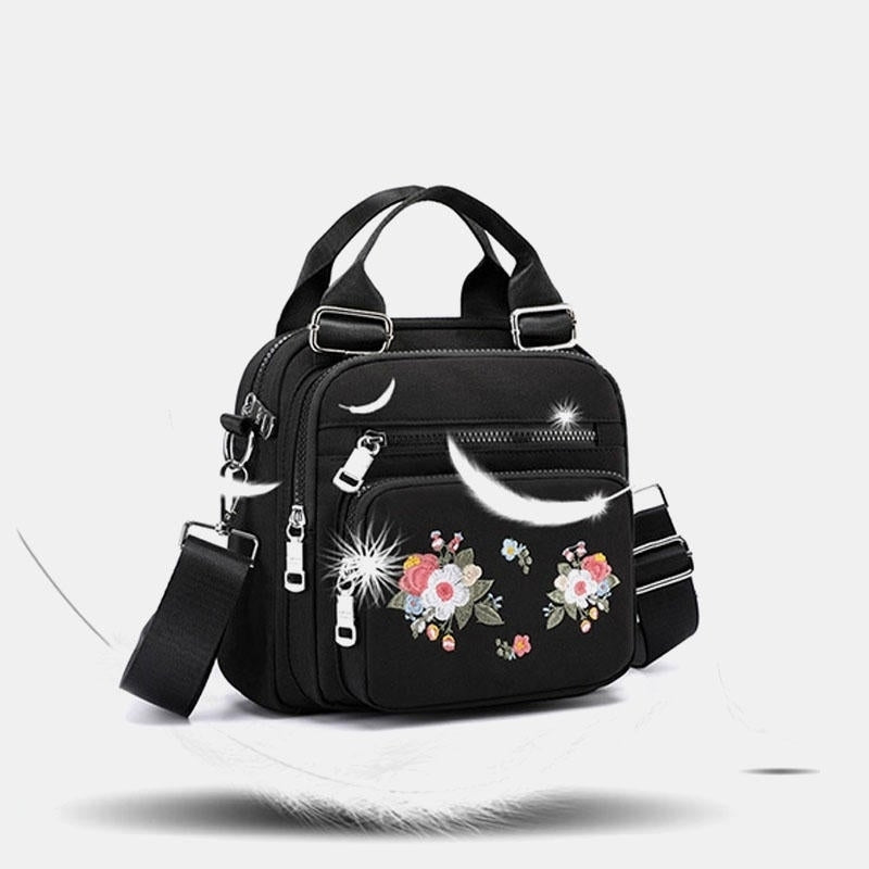 Women Nylon Fashion Embroidered Crossbody Bag Shoulder Bag Handbag- PPT DTTT Image 4