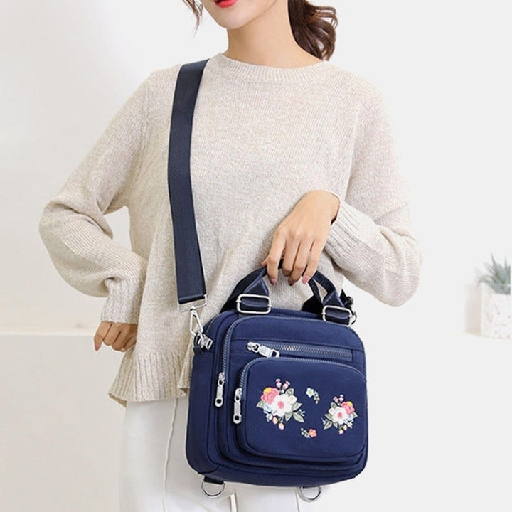 Women Nylon Fashion Embroidered Crossbody Bag Shoulder Bag Handbag- PPT DTTT Image 7