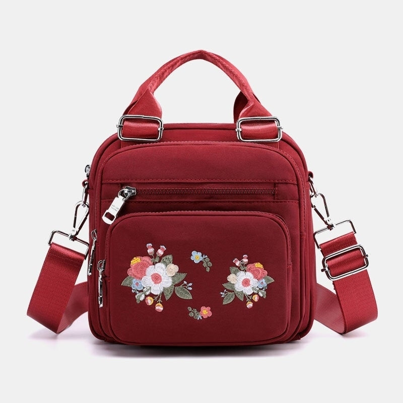 Women Nylon Fashion Embroidered Crossbody Bag Shoulder Bag Handbag- PPT DTTT Image 9