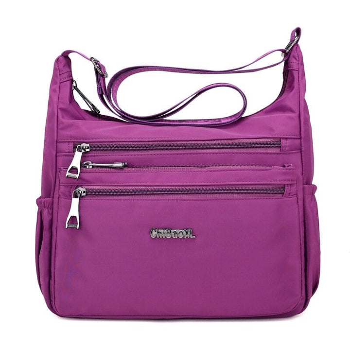Women Nylon Light Shoulder Bags Multi Pockets Waterproof Crossbody Bag Image 1