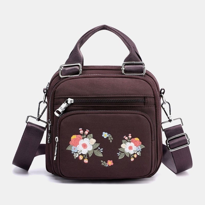 Women Nylon Fashion Embroidered Crossbody Bag Shoulder Bag Handbag- PPT DTTT Image 1