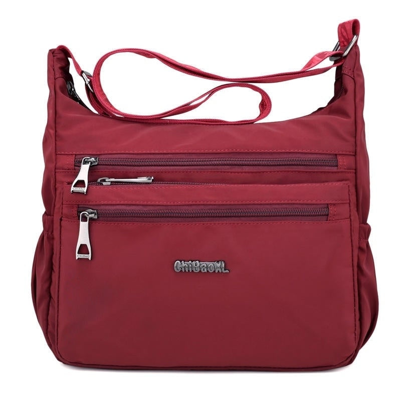 Women Nylon Light Shoulder Bags Multi Pockets Waterproof Crossbody Bag Image 2