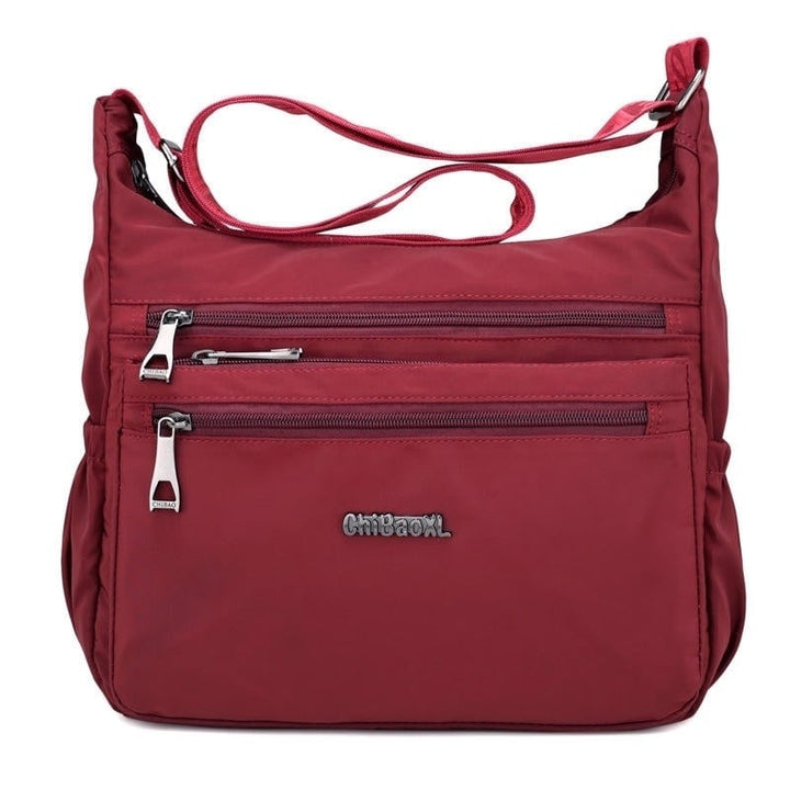 Women Nylon Light Shoulder Bags Multi Pockets Waterproof Crossbody Bag Image 1